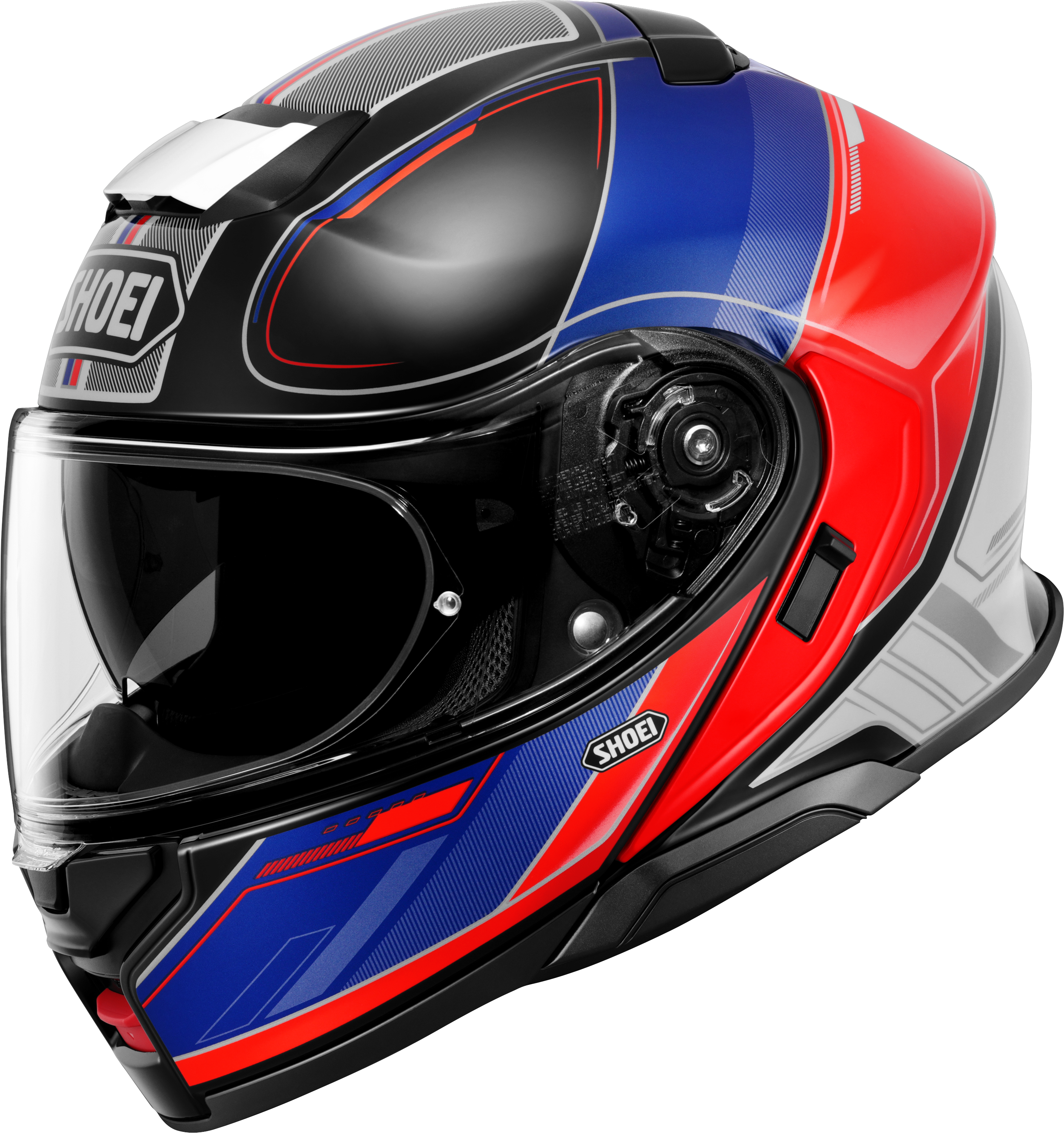SHOEI preklopna motoristična čelada NEOTEC 3 Sharpen TC-10 Črna/Modra/Rdeča/Siva XL