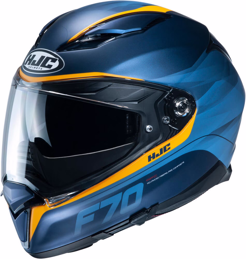 HJC integralna motoristična čelada F70 FERON MC4HSF Siva Mat/Modra/Rumena XS