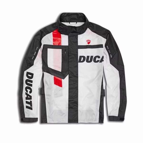 Ducati dežna motoristična jakna AQUA V2 Bela/Črna/Rdeča L