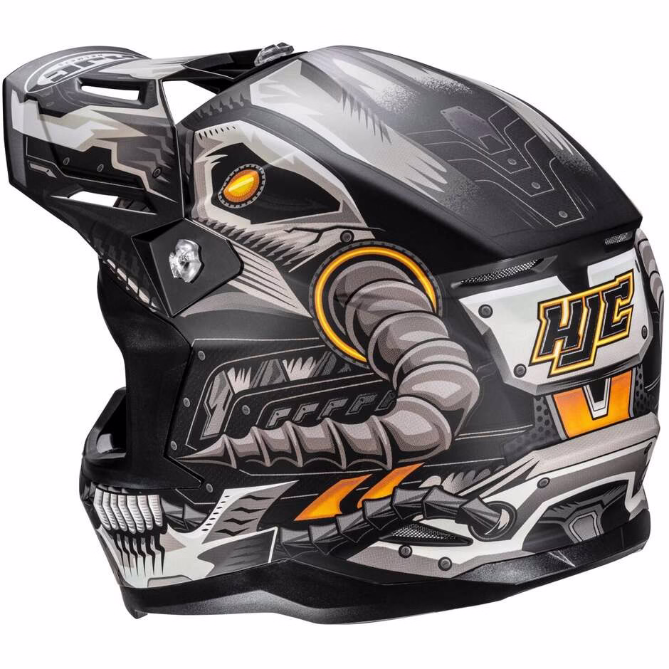 HJC crossover motoristična čelada C50 MECHA BEAST MC5SF Črna/Bela/Oranžna XL