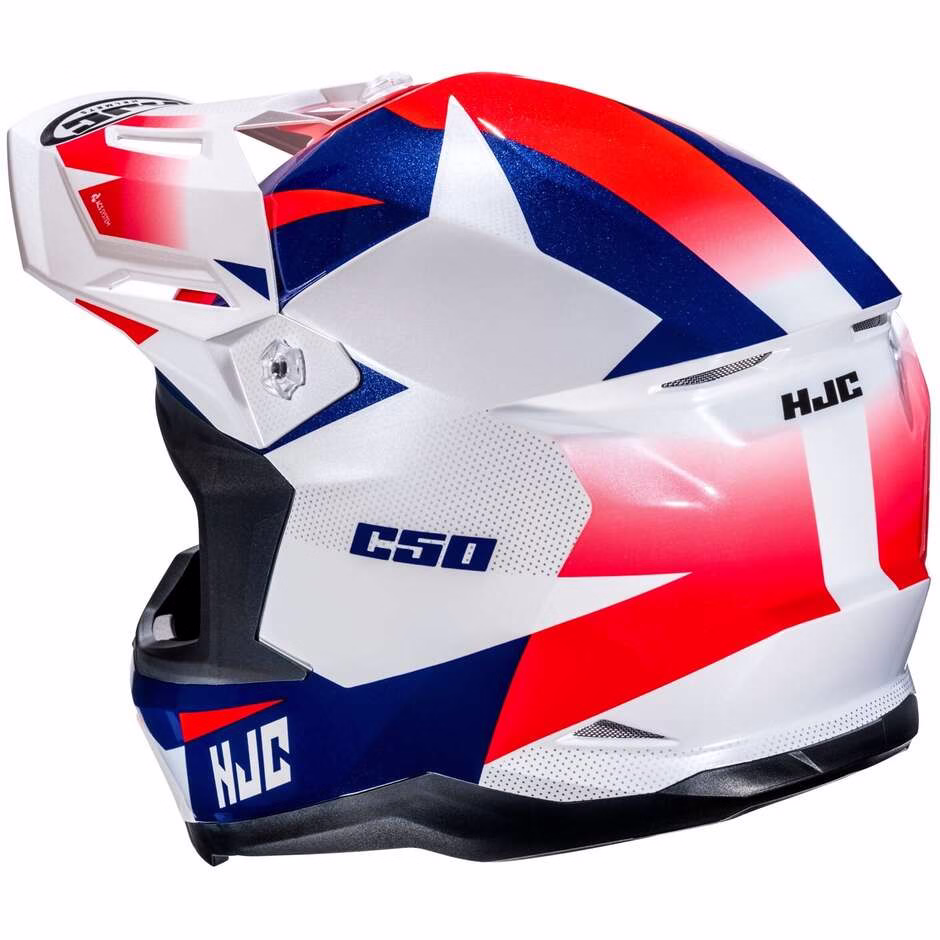 HJC crossover motoristična čelada C50 SLIDE MC21 Bela/Modra/Rdeča 2XL
