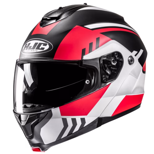 HJC preklopna motoristična čelada C91N KAON MC1SF Črna Mat/Rdeča/Bela 2XL