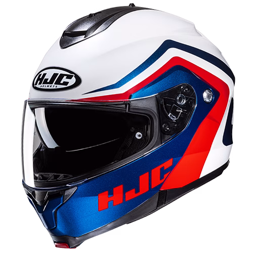 HJC preklopna motoristična čelada C91N NEPOS MC21 Bela/Modra/Rdeča 2XL
