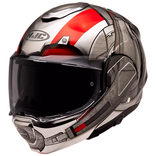 HJC preklopna motoristična čelada F100 ANTMAN MARVEL MC1 Rjava/Rdeča L