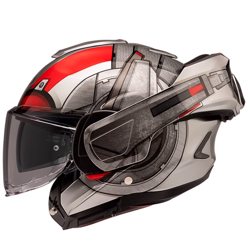 HJC preklopna motoristična čelada F100 ANTMAN MARVEL MC1 Rjava/Rdeča L