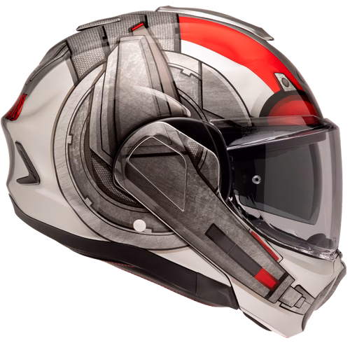 HJC preklopna motoristična čelada F100 ANTMAN MARVEL MC1 Rjava/Rdeča L