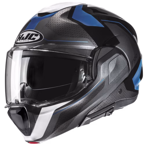 HJC preklopna motoristična čelada F100 BIOS MC2 Siva/Modra/Črna/Bela XL