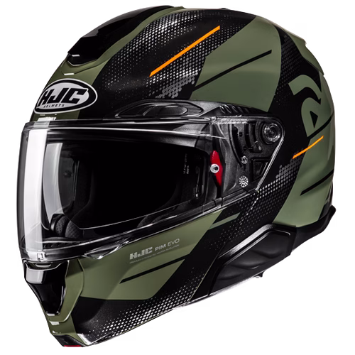 HJC preklopna motoristična čelada RPHA 91 BLAT MC7 Carbon/Črna/Olivno Zelena XS