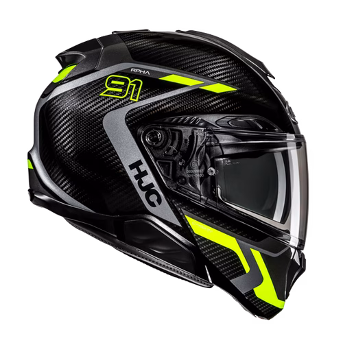 HJC preklopna motoristična čelada RPHA 91 CARBON LAGOS MC3H Carbon/Rumena L