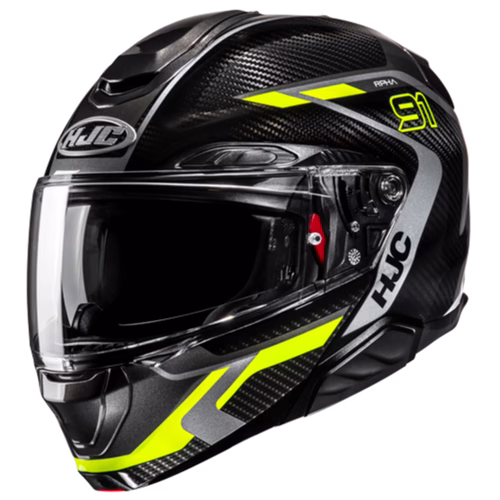 HJC preklopna motoristična čelada RPHA 91 CARBON LAGOS MC3H Carbon/Rumena XL