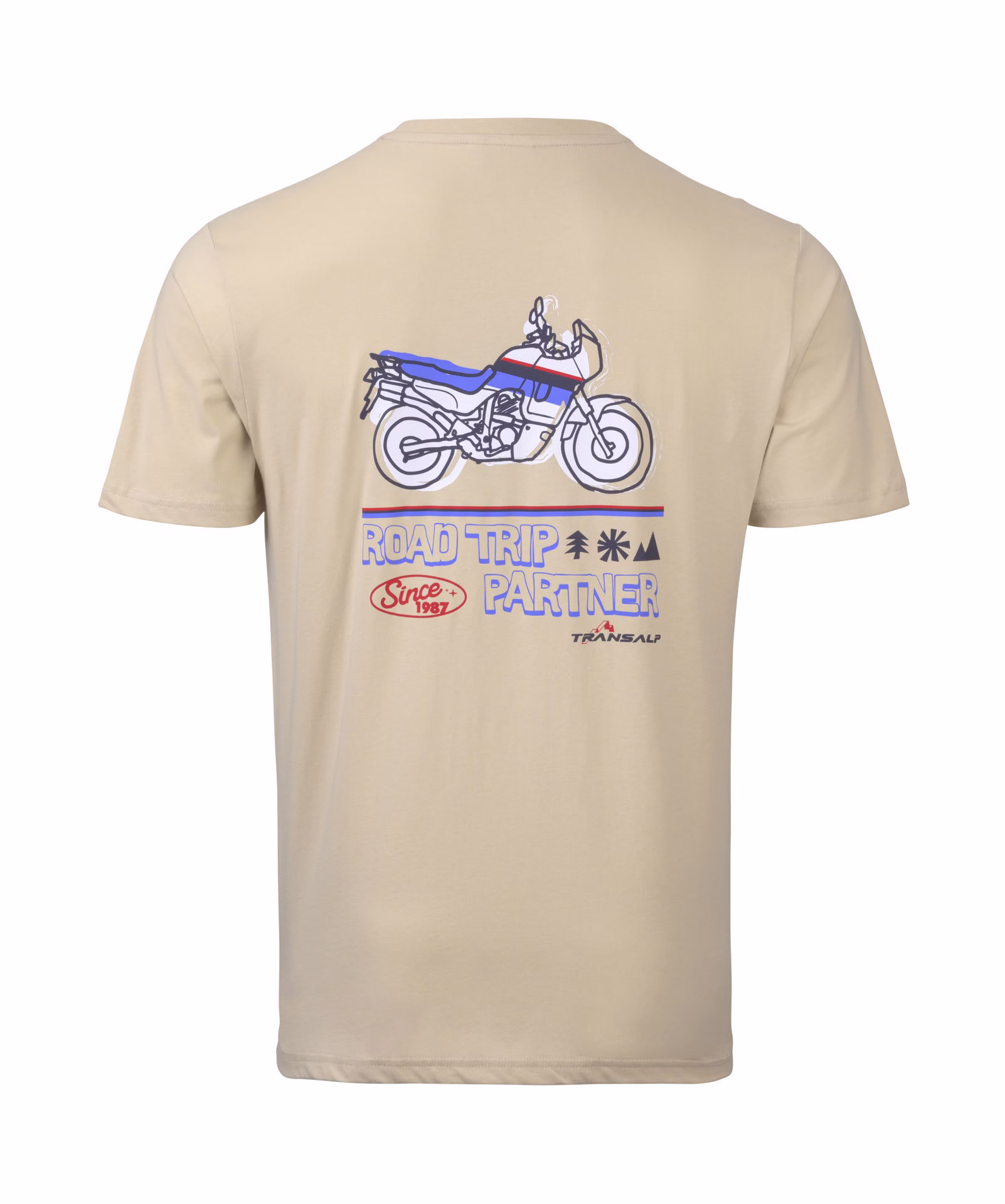 Honda Kenny m. T-Shirt Transalp 26 Beige/Bela/Modra L