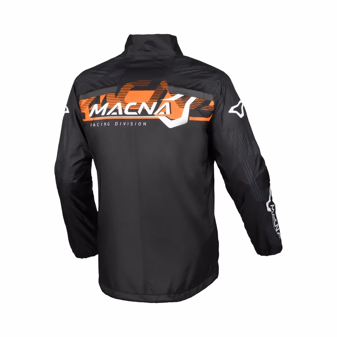 Macna dežna motoristična jakna RAINOSSI Črna/Oranžna/Bela M