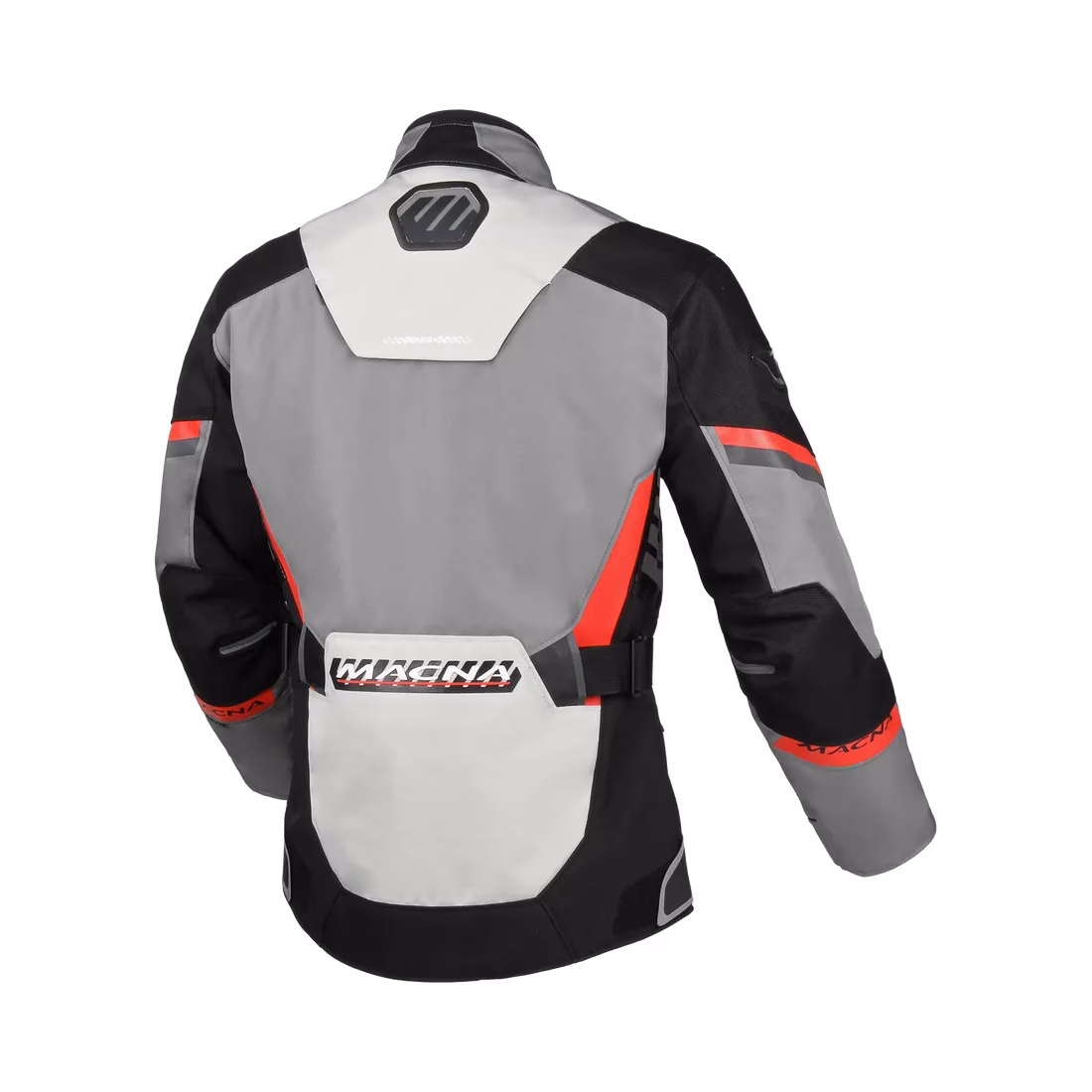 Macna ž. motoristična jakna ZASTRA Raintex Siva/Črna/Rdeča M