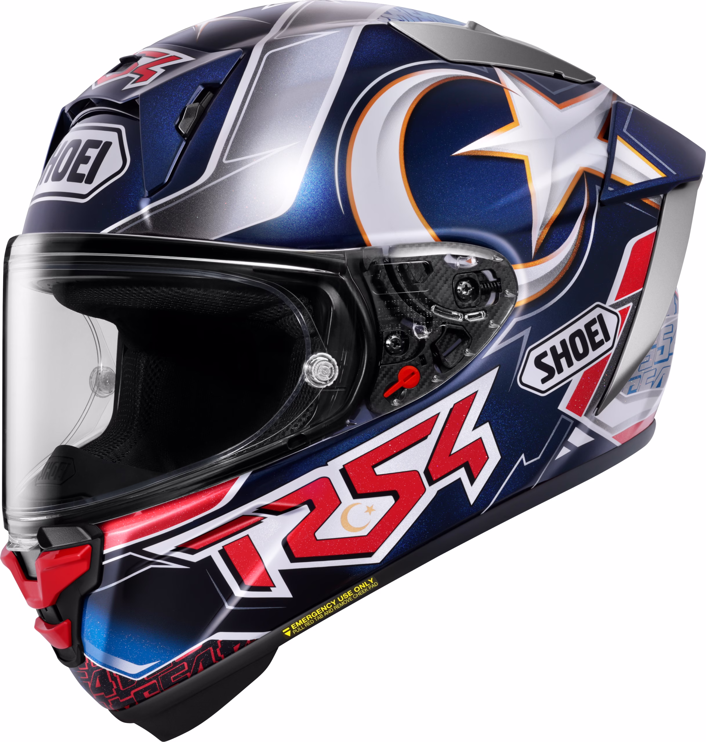 SHOEI integralna motoristična čelada X-SPR PRO Toprak TC-2 Modra/Srebrna/Rdeča S