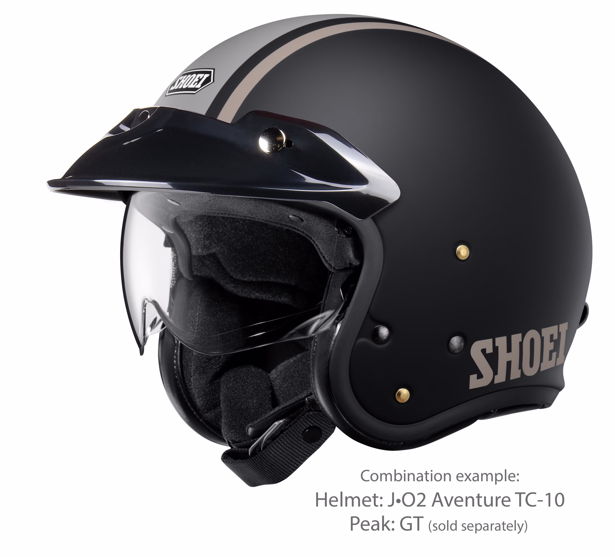 SHOEI jet motoristična čelada J-O2 Aventure TC-10 Črna Mat/Siva/Bela 2XL