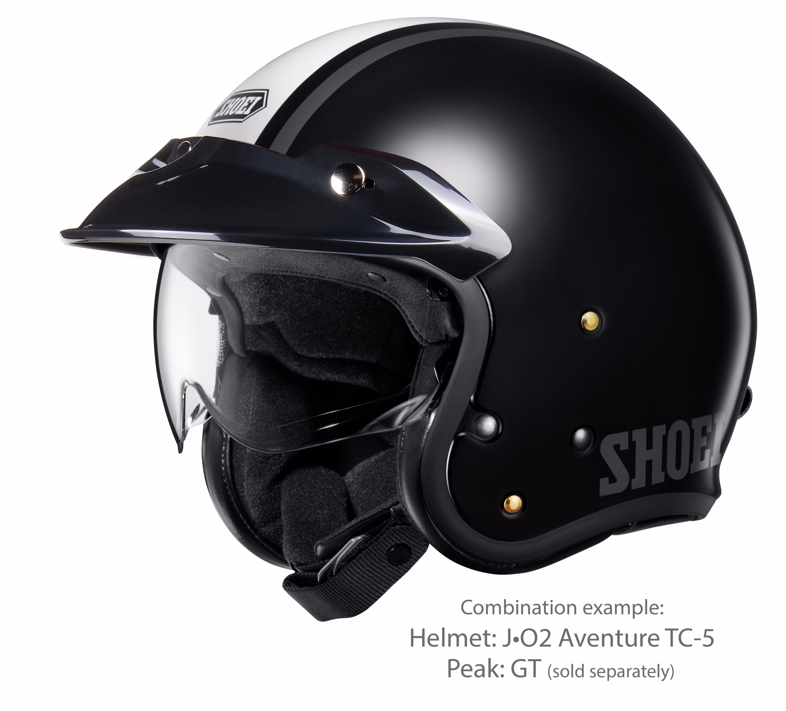 SHOEI jet motoristična čelada J-O2 Aventure TC-5 Črna/Bela L