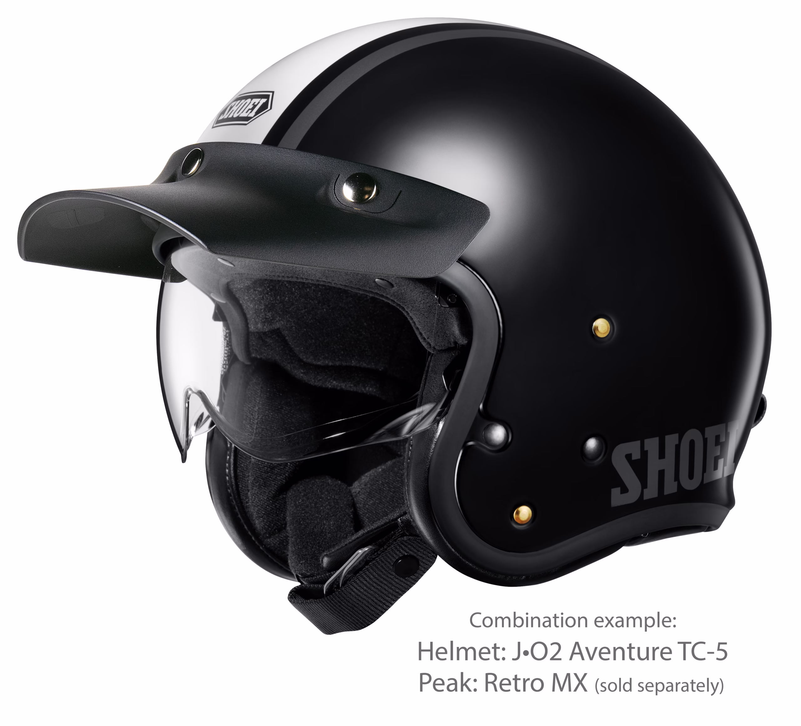 SHOEI jet motoristična čelada J-O2 Aventure TC-5 Črna/Bela XS