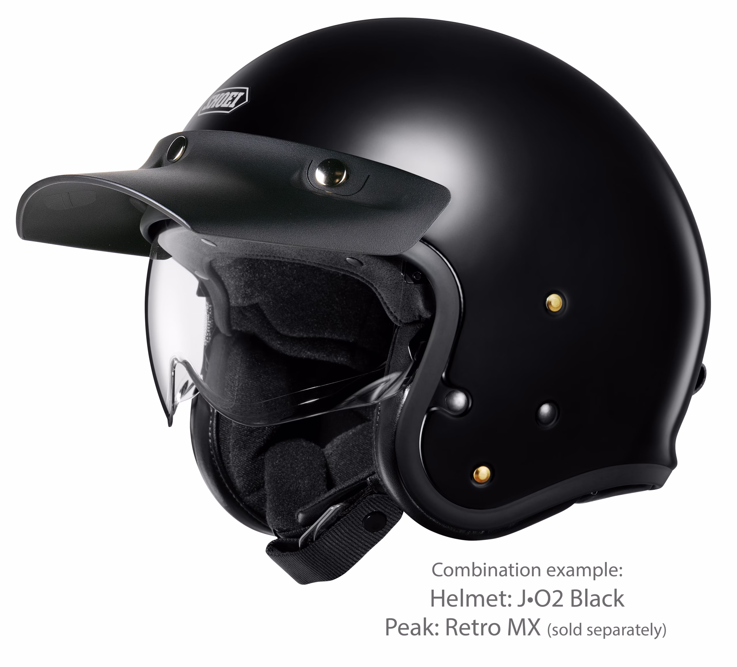 SHOEI jet motoristična čelada J-O2 Black Črna 2XL