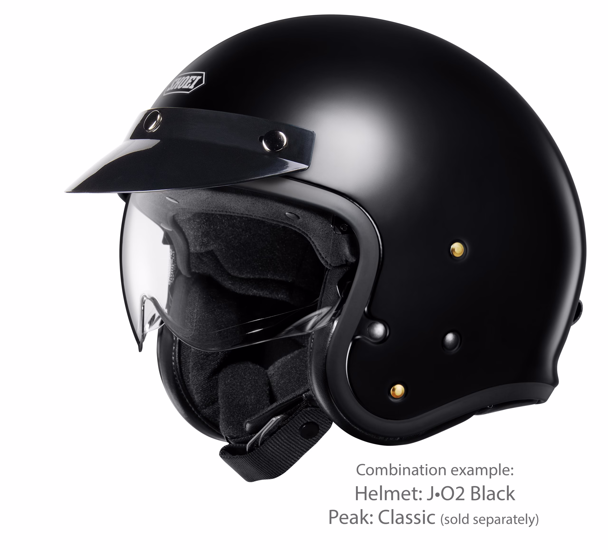 SHOEI jet motoristična čelada J-O2 Black Črna L