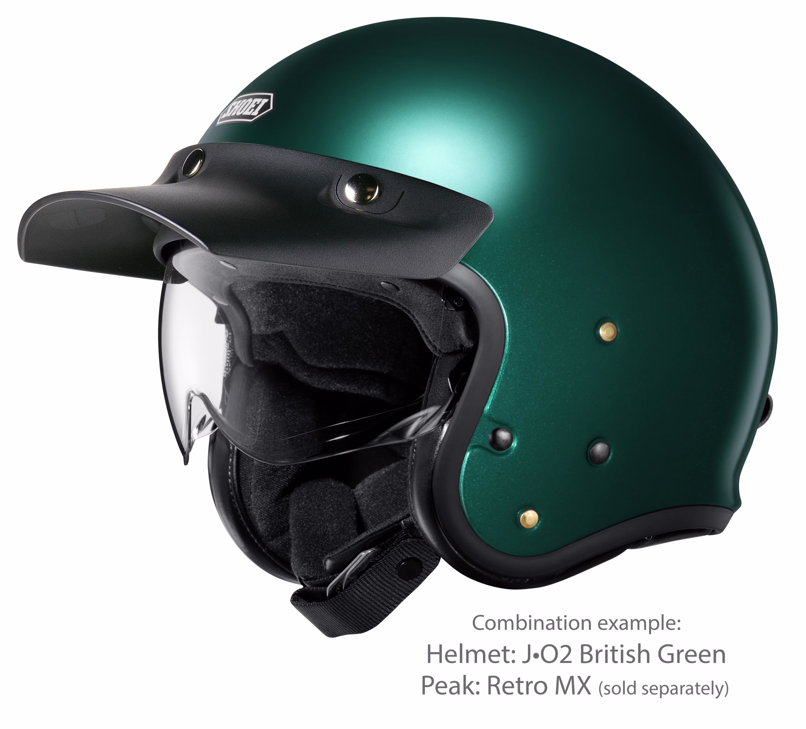 SHOEI jet motoristična čelada J-O2 British Green Zelena L