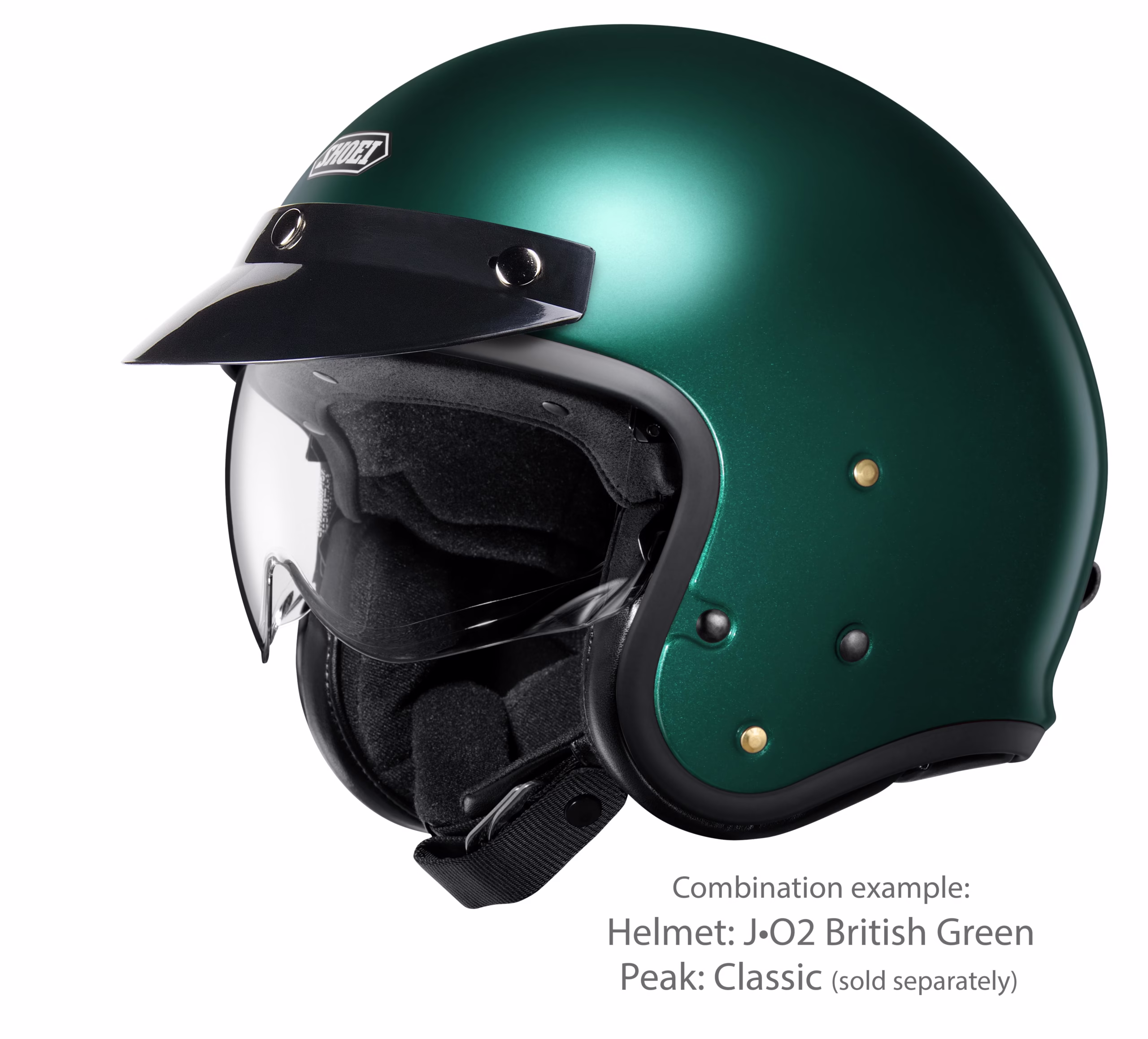 SHOEI jet motoristična čelada J-O2 British Green Zelena S