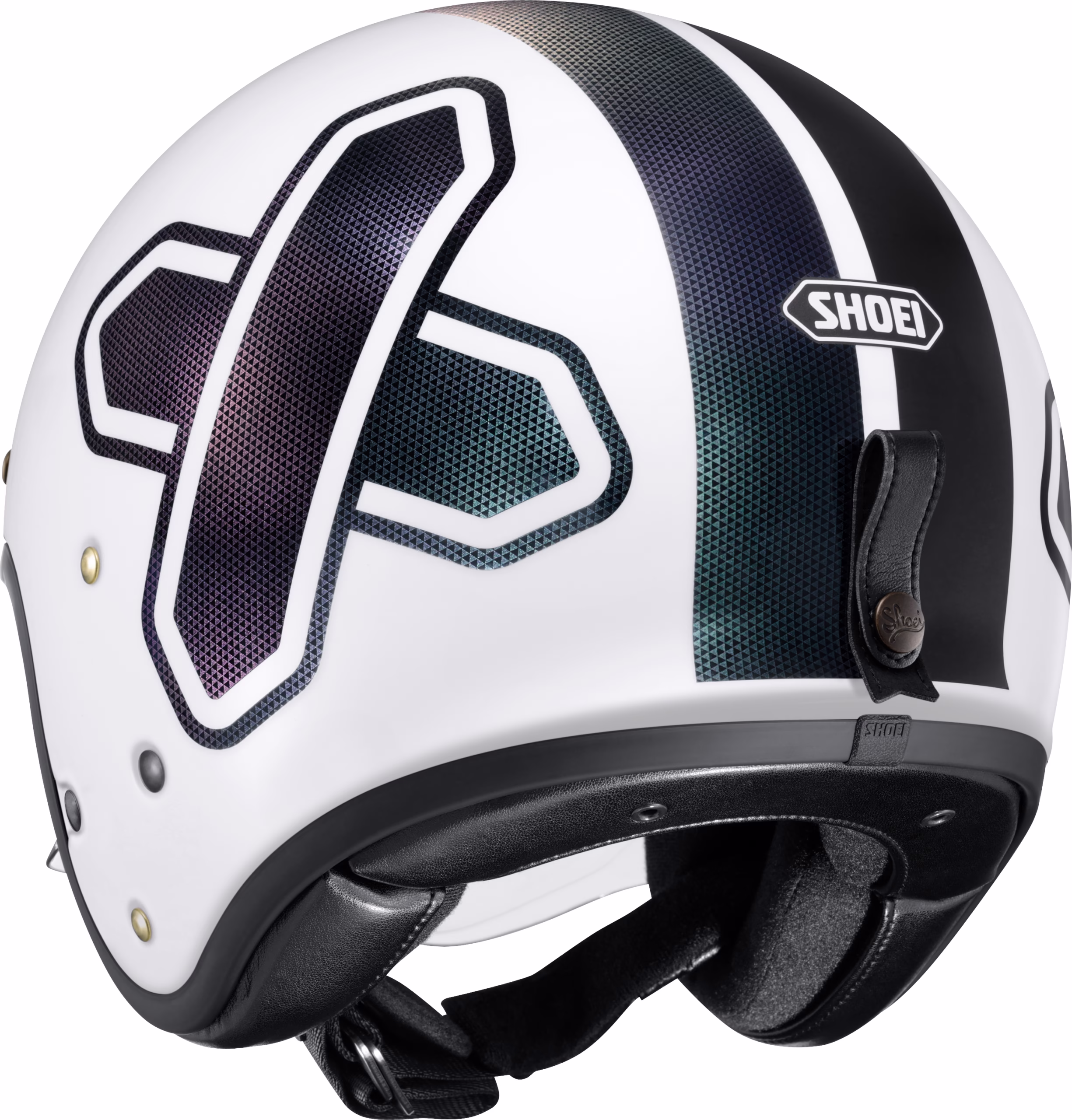 SHOEI jet motoristična čelada J-O2 Cross Logo TC-6 Bela/Črna/Viola/Modra XS