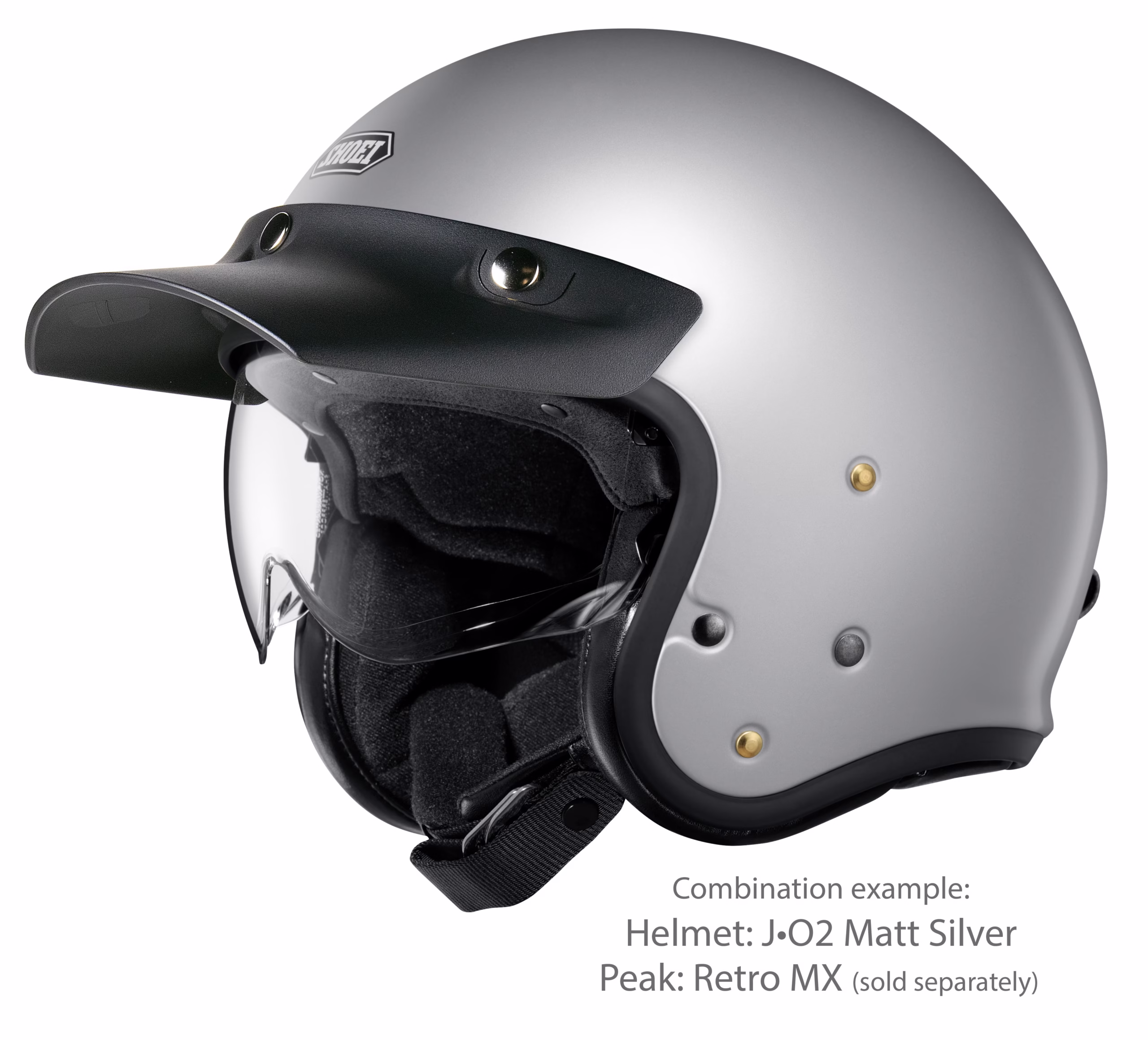 SHOEI jet motoristična čelada J-O2 Light Silver Srebrna L