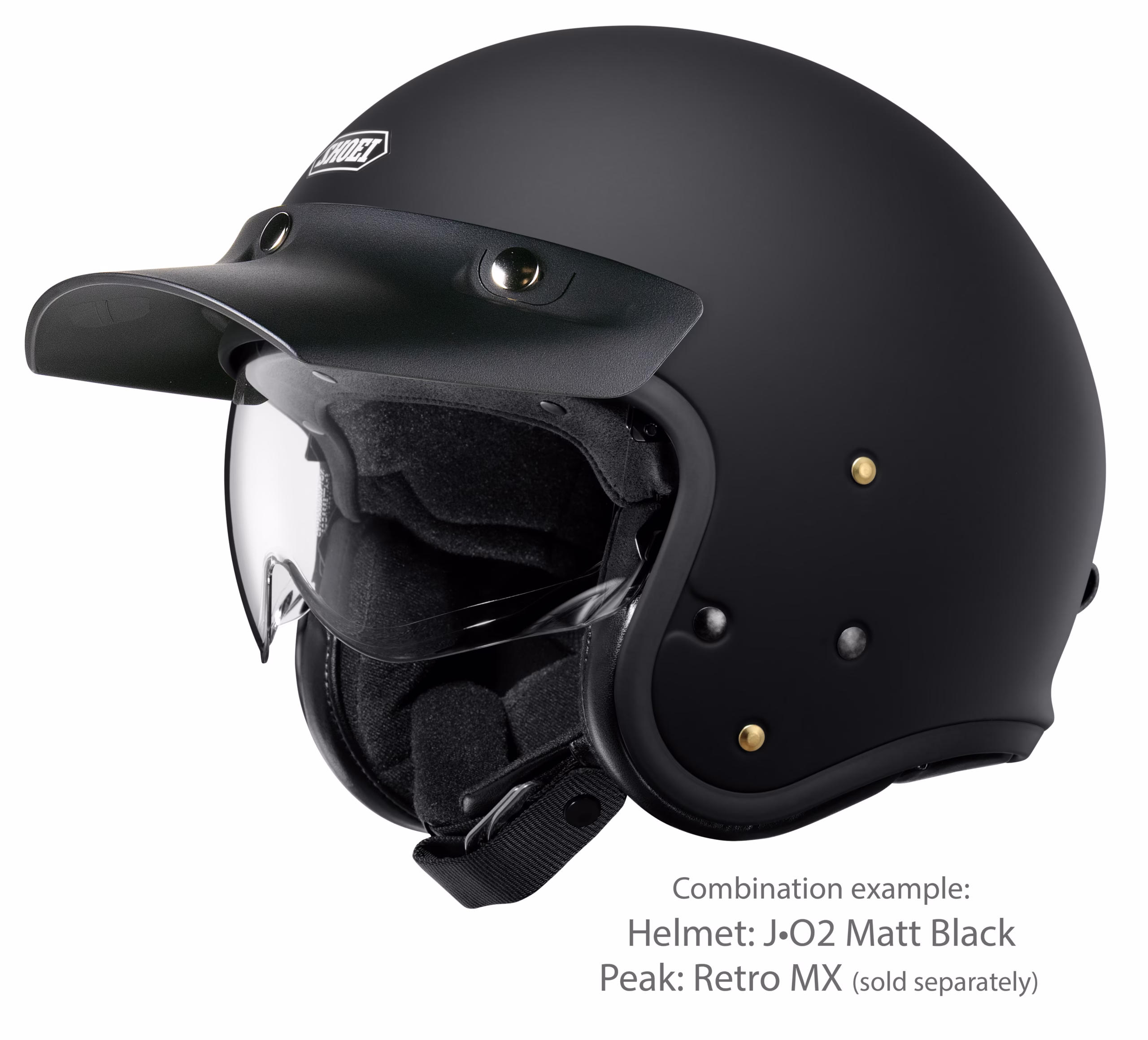 SHOEI jet motoristična čelada J-O2 MATT Black Črna Mat L