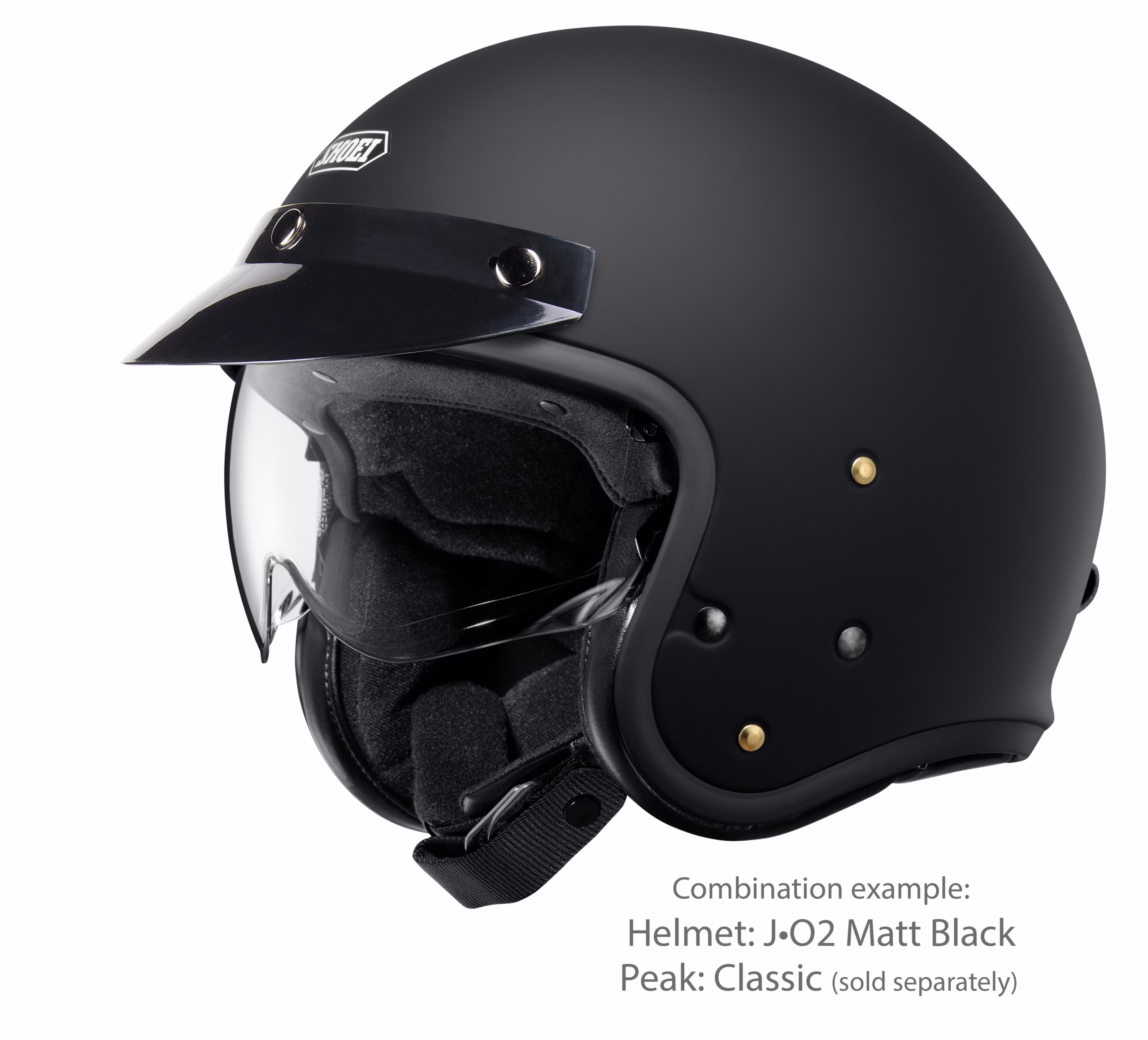 SHOEI jet motoristična čelada J-O2 MATT Black Črna Mat XL