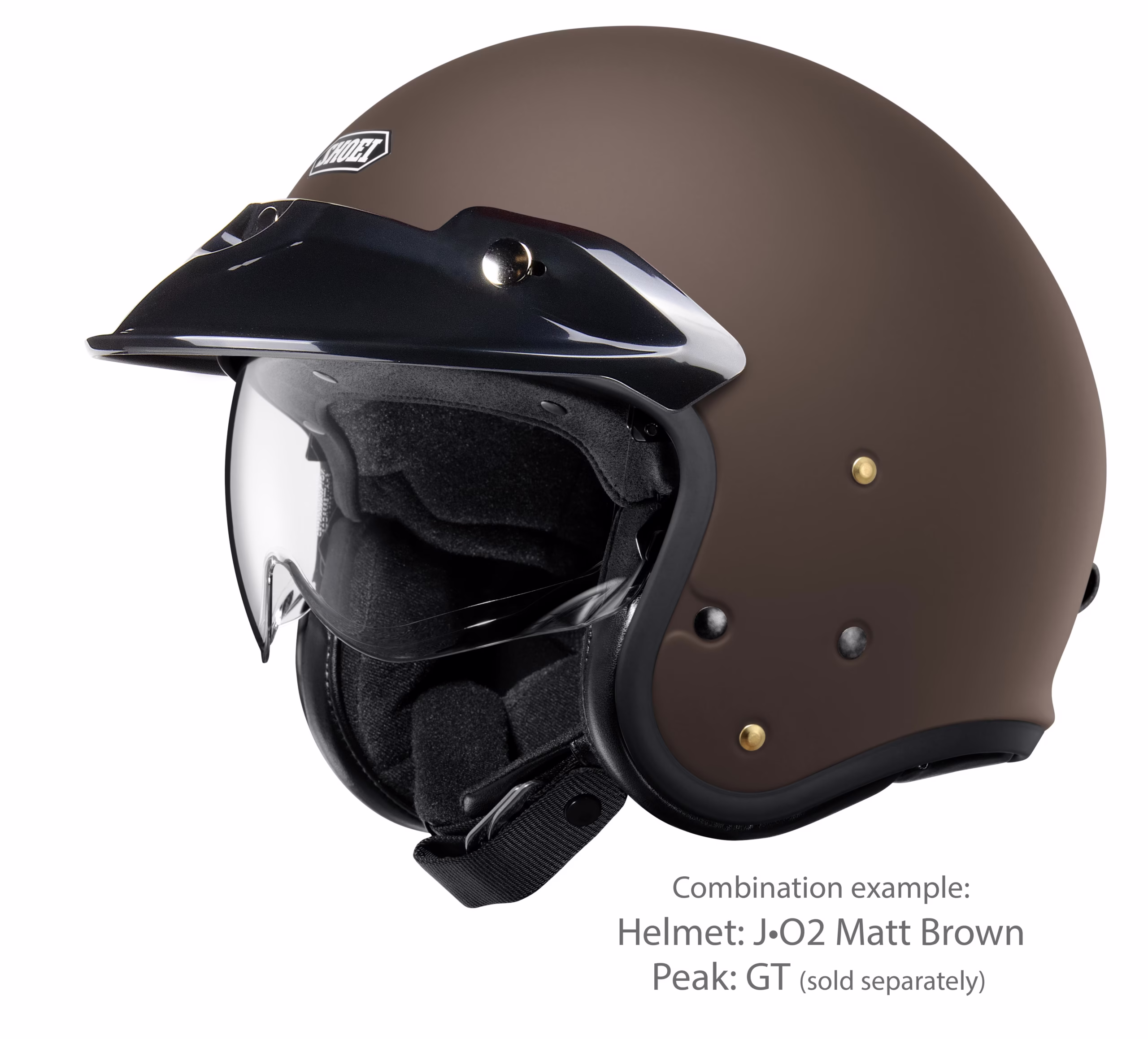 SHOEI jet motoristična čelada J-O2 MATT Brown Rjava Mat 2XL