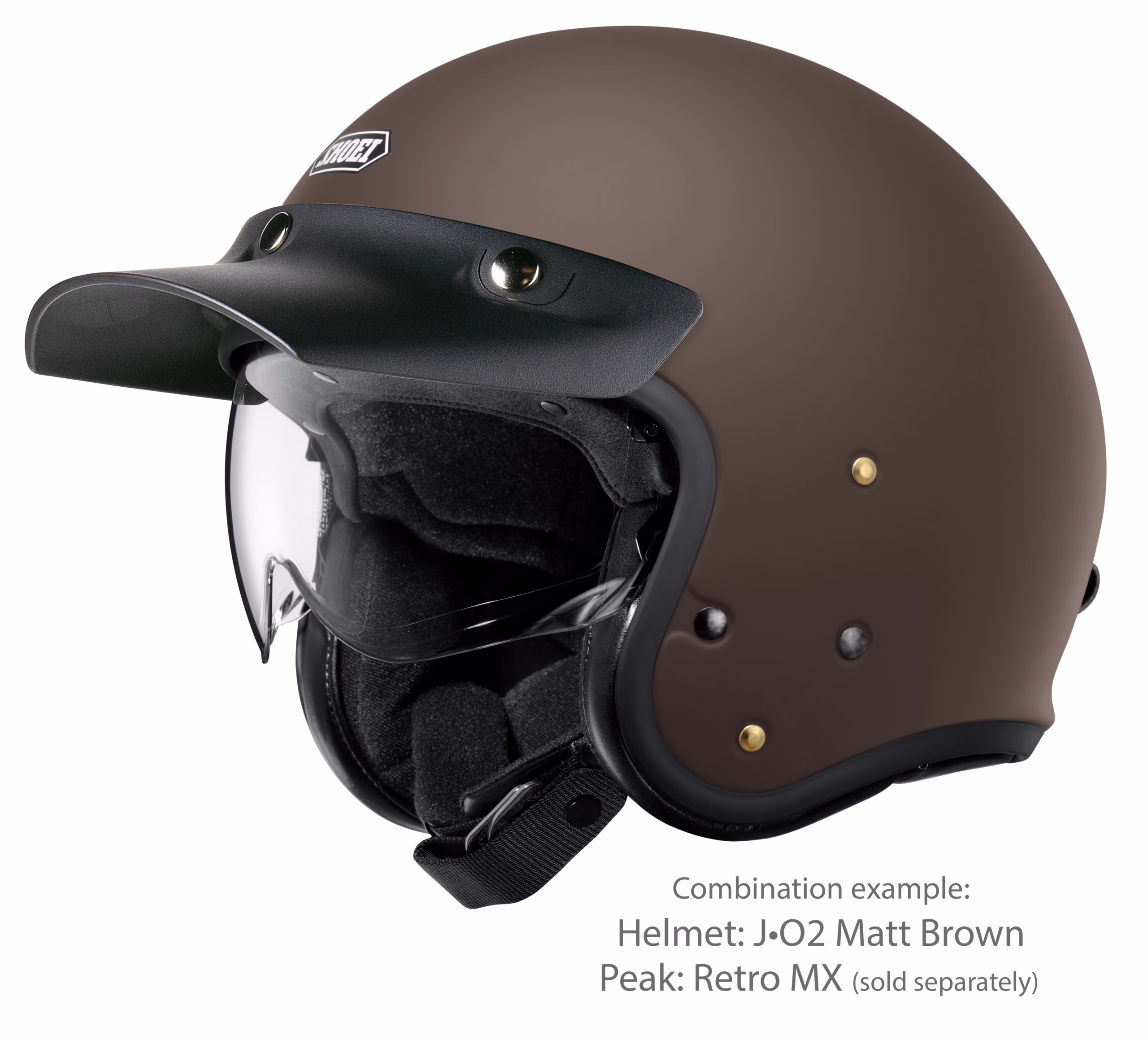 SHOEI jet motoristična čelada J-O2 MATT Brown Rjava Mat XS