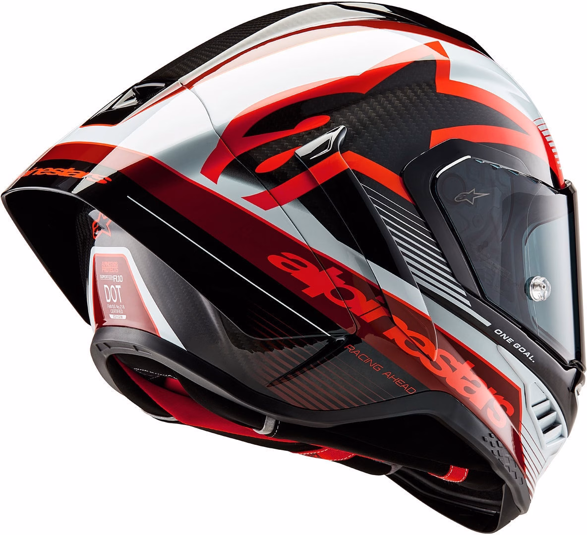 Alpinestars integralna motoristična čelada Supertech R10 TEAM Bela/Rdeča/Črna/Carbon M