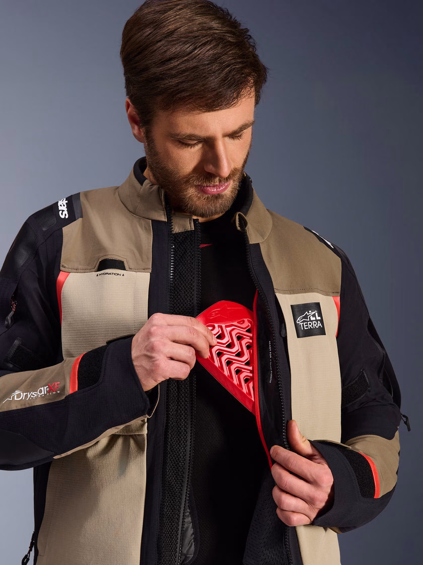 Alpinestars m. motoristična jakna ANDES PRO XF Drystar Rjava/Črna/Rdeča XL