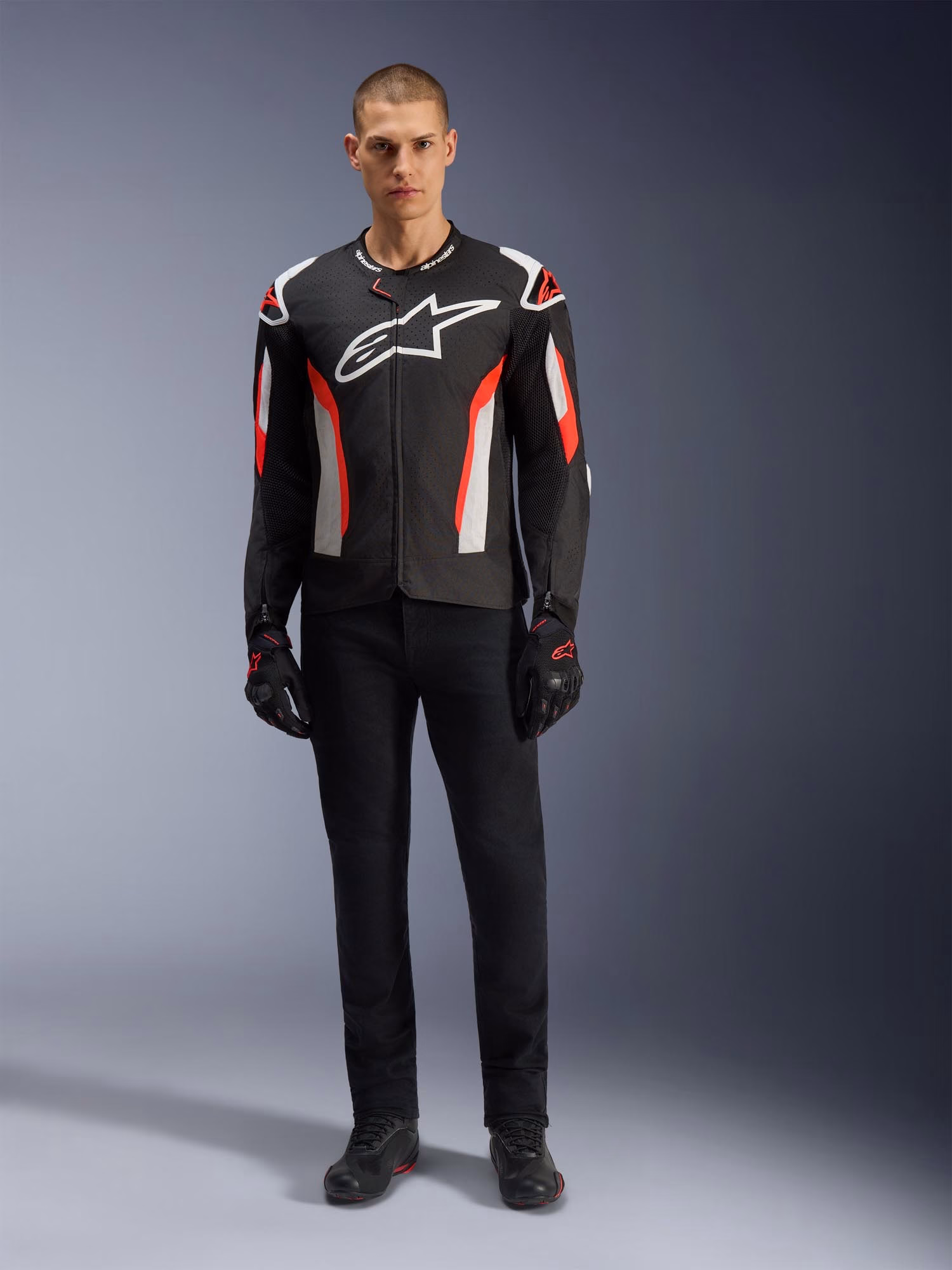 Alpinestars m. motoristična jakna T-GP Air Črna/Bela/Rdeča Fluo 3XL