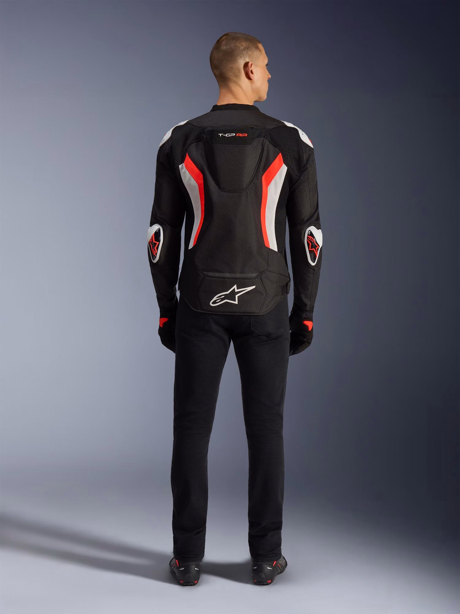 Alpinestars m. motoristična jakna T-GP Air Črna/Bela/Rdeča Fluo XL