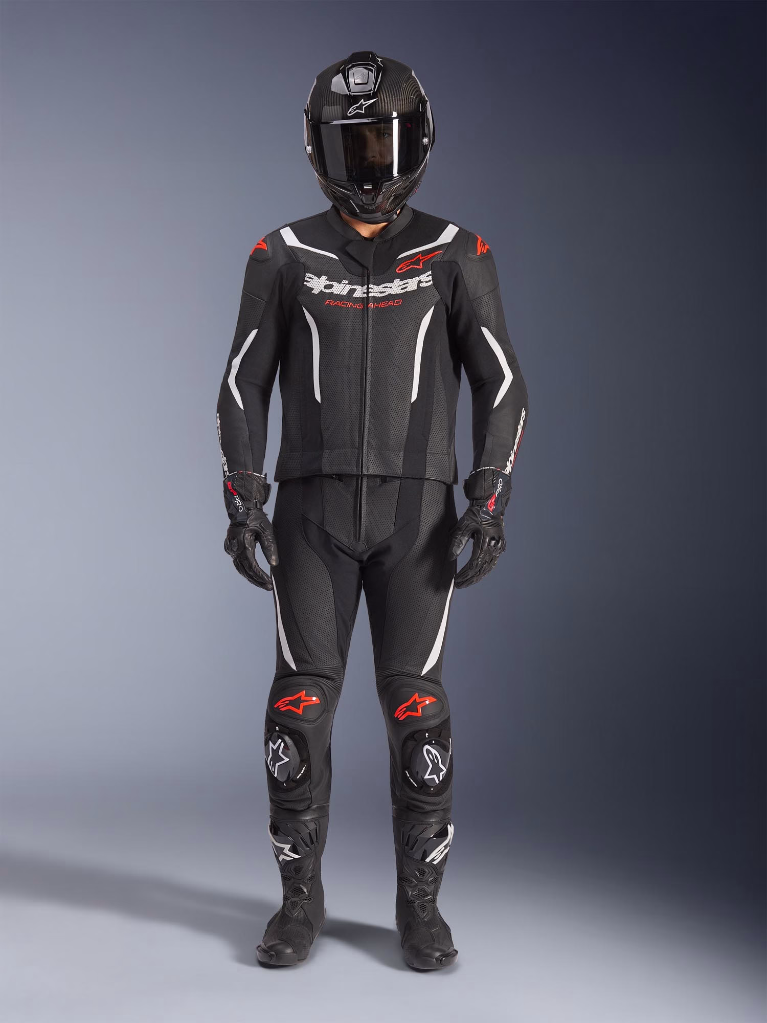 Alpinestars m. motoristični kombinezon GP FORCE 2D Tech-Air združljiv V2 perforiran Bela/Črna/Rdeča Fluo 56