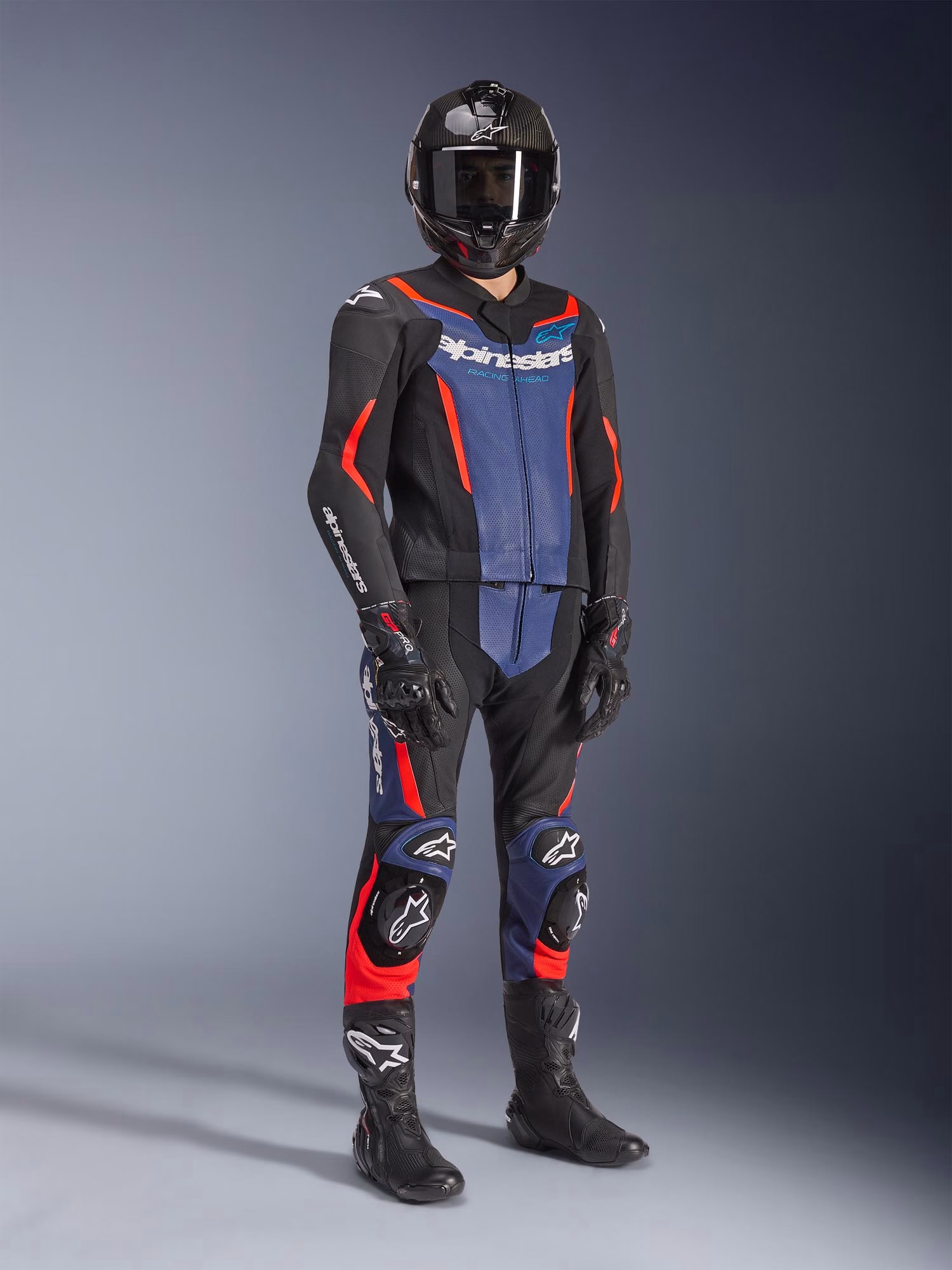Alpinestars m. motoristični kombinezon GP FORCE 2D Tech-Air združljiv V2 perforiran Modra/Črna/Rdeča Fluo 60