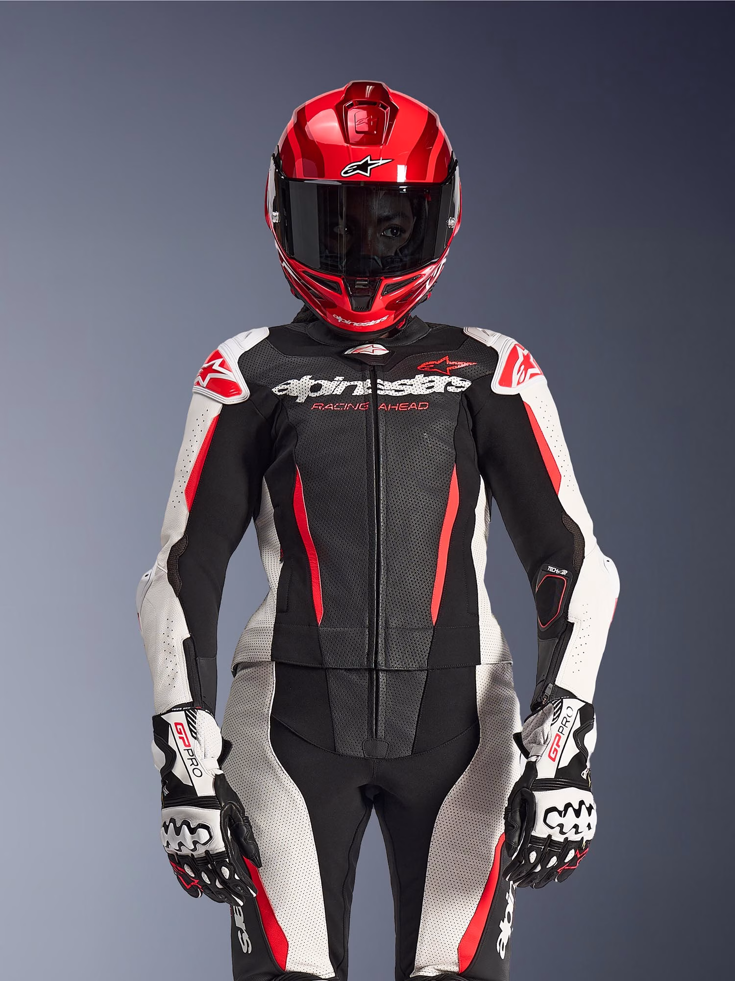 Alpinestars ž. motoristični kombinezon GP-R7 2D Tech-Air združljiv perforiran Črna/Bela/Rdeča 42