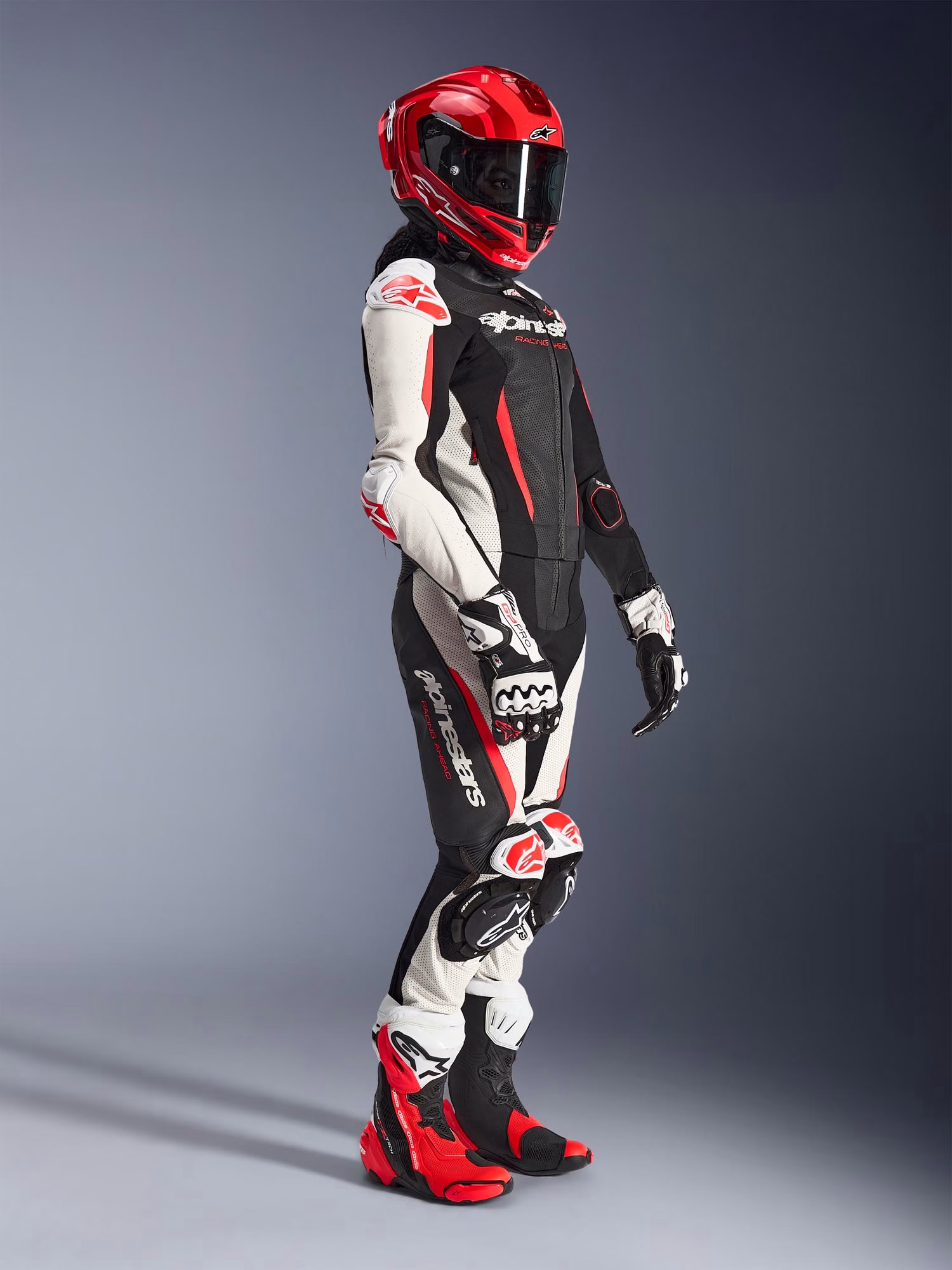Alpinestars ž. motoristični kombinezon GP-R7 2D Tech-Air združljiv perforiran Črna/Bela/Rdeča 42
