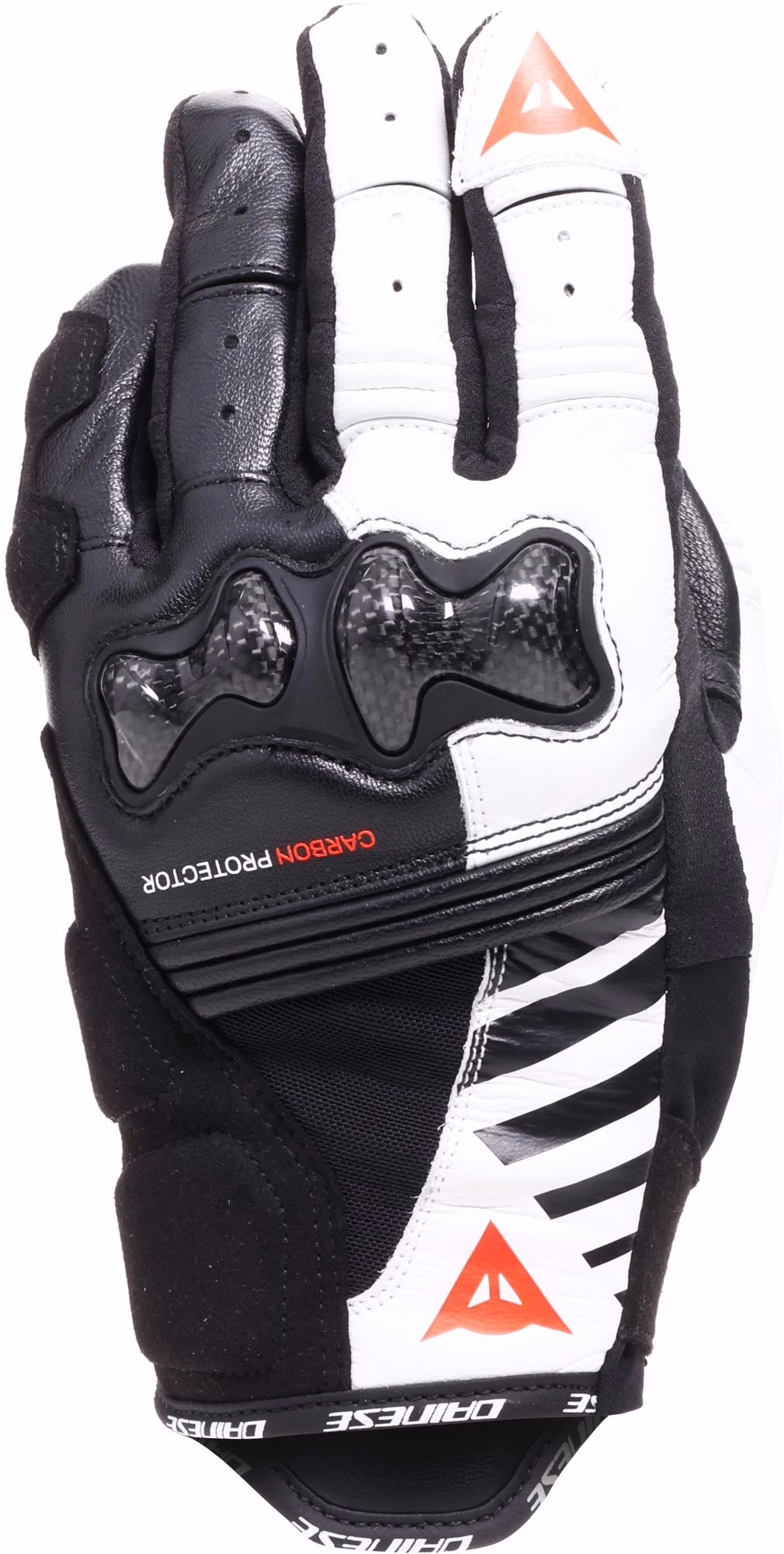 Dainese ž. motoristične rokavice REACTO Carbon Short Črna/Bela/Rdeča L