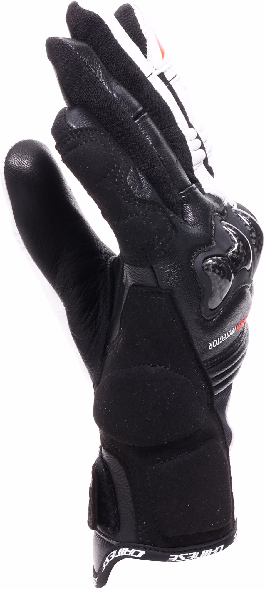 Dainese ž. motoristične rokavice REACTO Carbon Short Črna/Bela/Rdeča M