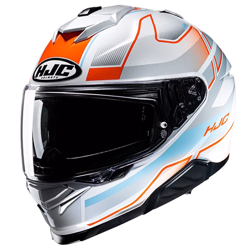 HJC integralna motoristična čelada i71 IORIX MC27 Bela/Srebrna/Modra/Oranžna 2XL