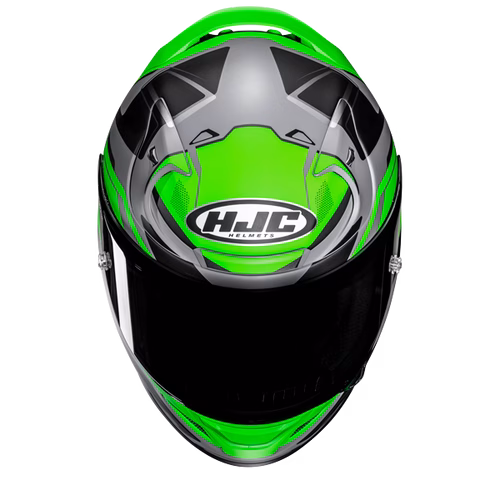 HJC integralna motoristična čelada RPHA 12 BRELS MC1 Črna/Siva/Zelena 2XL