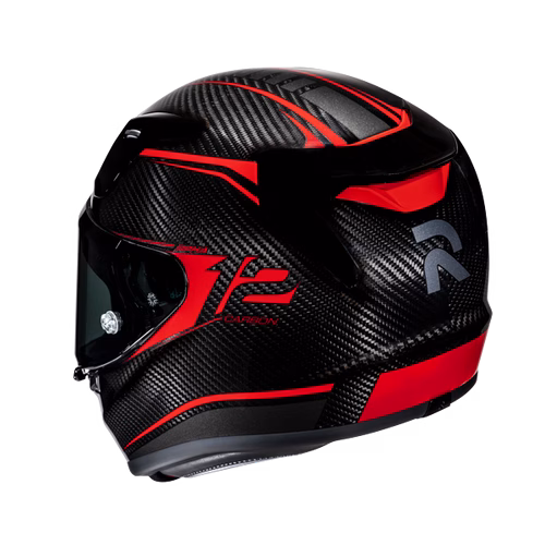 HJC integralna motoristična čelada RPHA 12 CARBON KERES MC1 Carbon/Rdeča L