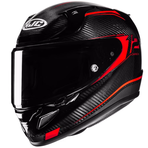 HJC integralna motoristična čelada RPHA 12 CARBON KERES MC1 Carbon/Rdeča M