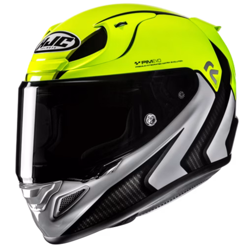 HJC integralna motoristična čelada RPHA 12 KOS MC3H Rumena Fluo/Srebrna/Črna XS
