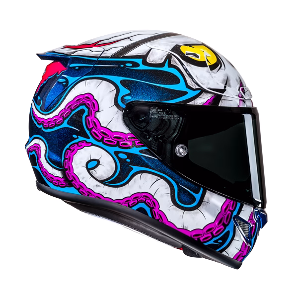 HJC integralna motoristična čelada RPHA 12 KRAKEN MC28 Bela/Viola/Modra/Črna M