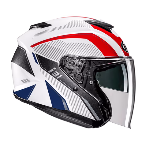 HJC jet motoristična čelada i31 RENO MC21 Bela/Rdeča/Modra 2XL