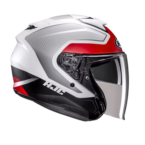 HJC jet motoristična čelada i31 TEVIS MC1SF Črna/Bela/Rdeča L
