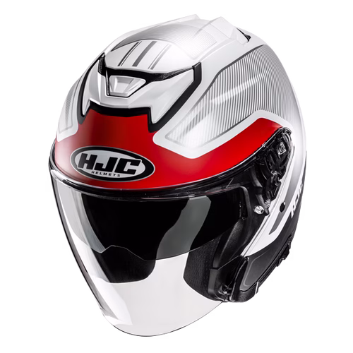 HJC jet motoristična čelada i31 TEVIS MC1SF Črna/Bela/Rdeča XL